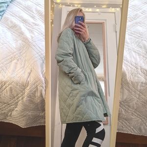 💚mint green long bomber jacket